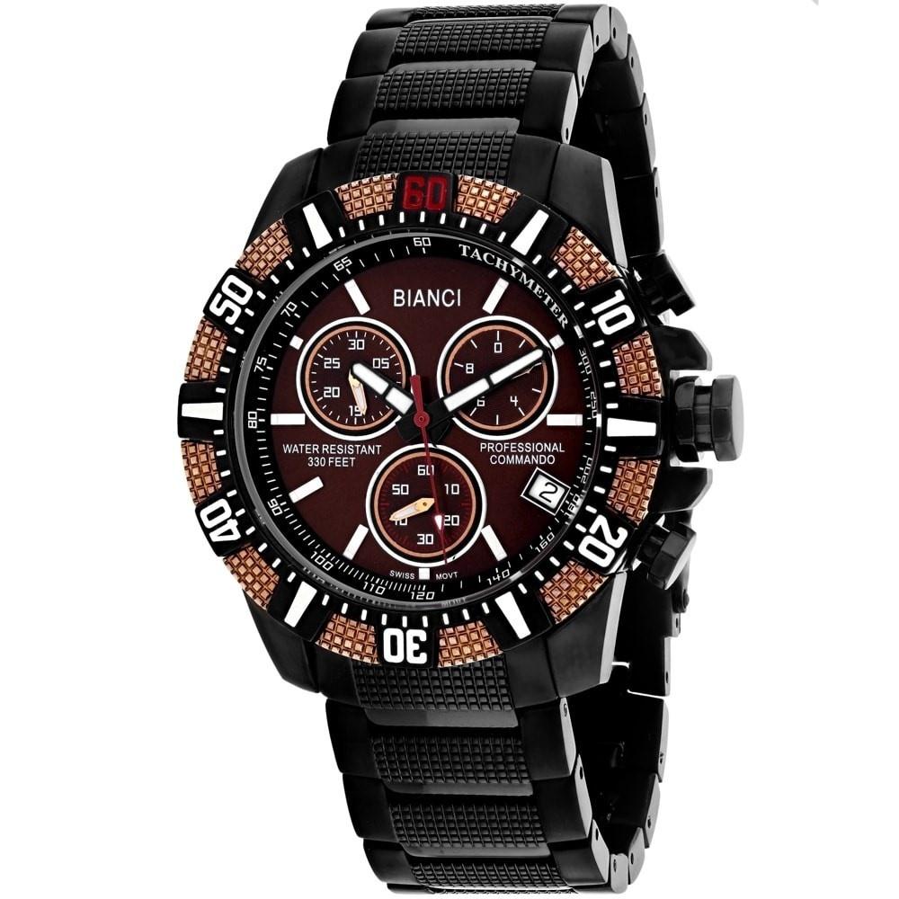 Roberto Bianci Men&#39;s RB18760 Fontana Chronograph Black Stainless Steel Watch