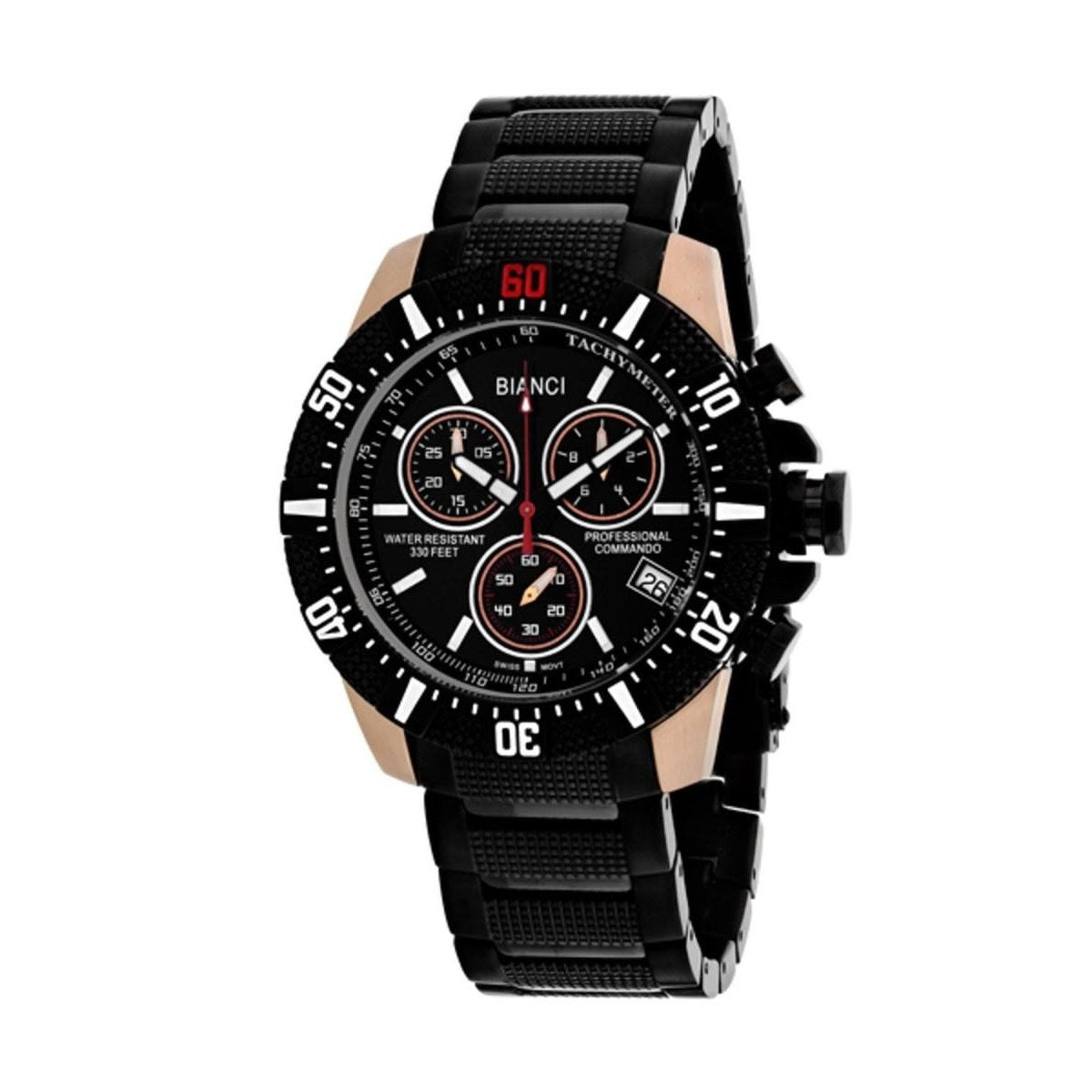 Roberto Bianci Men's RB18763 Fontana Chronograph Black Stainless Steel Watch