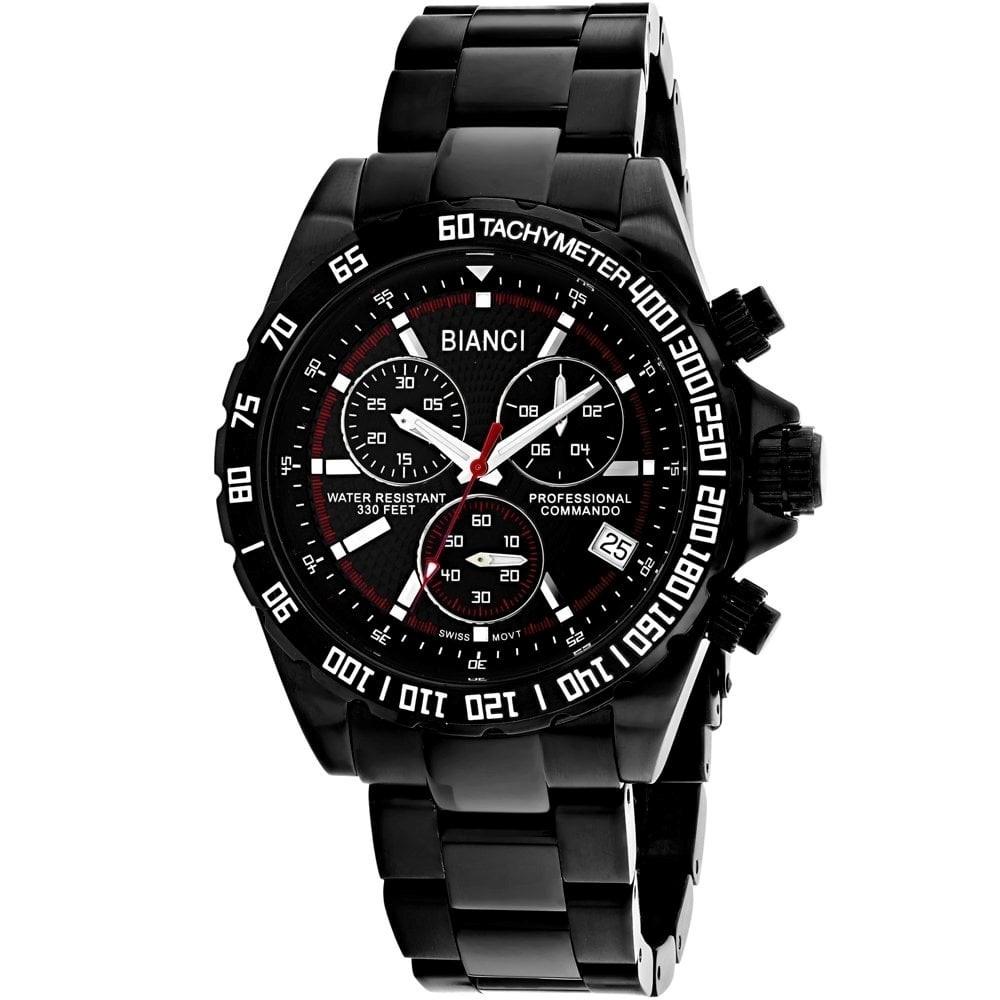 Roberto Bianci Men&#39;s RB18780 Battaglia Chronograph Black Stainless Steel Watch