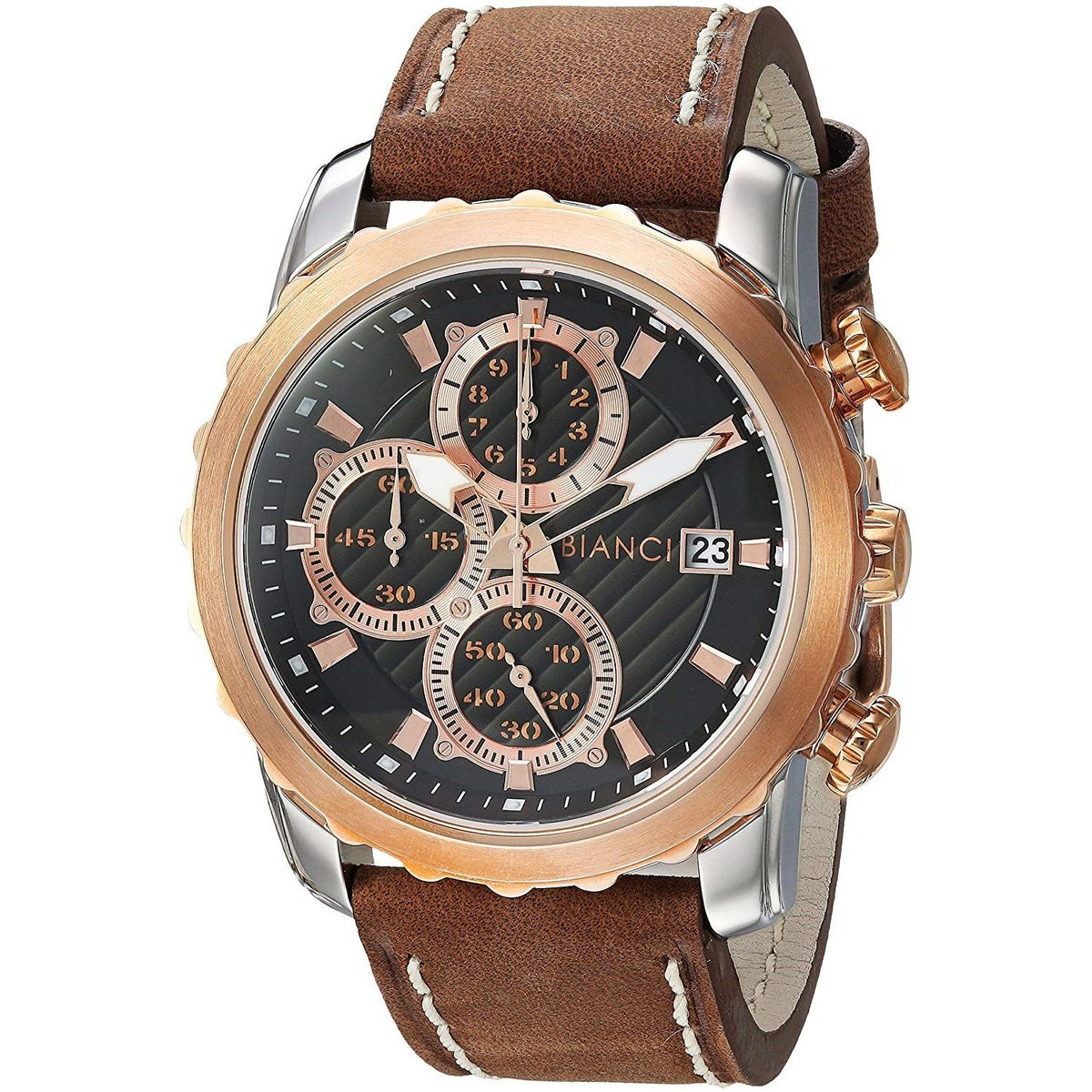 Roberto Bianci Men&#39;s RB54470 Valerio Chronograph Brown Silicone Watch