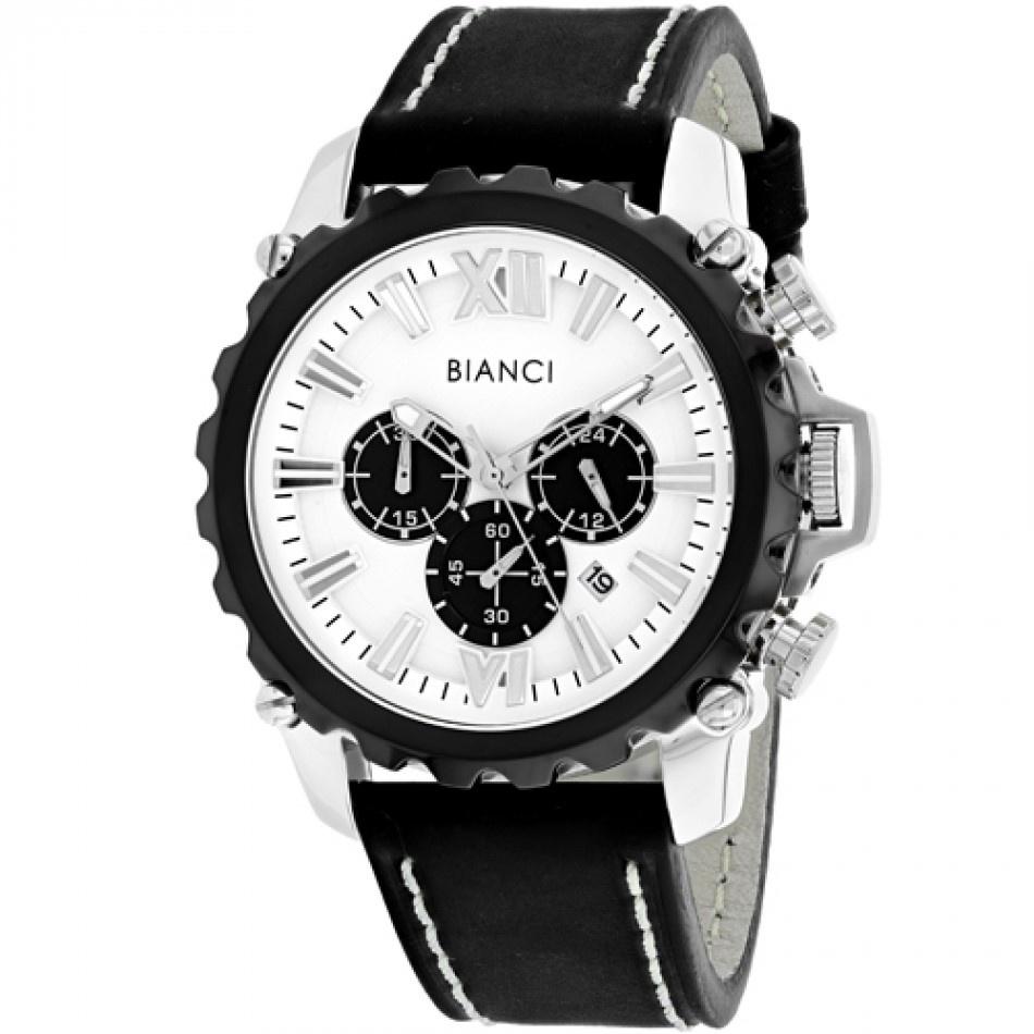 Roberto Bianci Men's RB54492 Vesuvio Chronograph Black Leather Watch