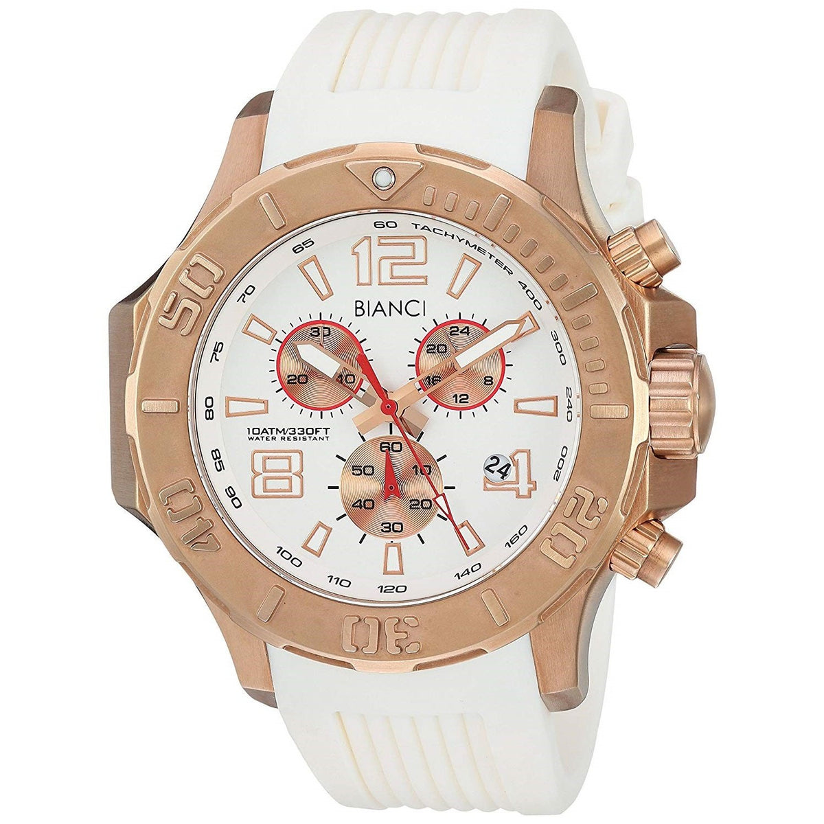 Roberto Bianci Men&#39;s RB55054 Aulia Chronograph White Silicone Watch
