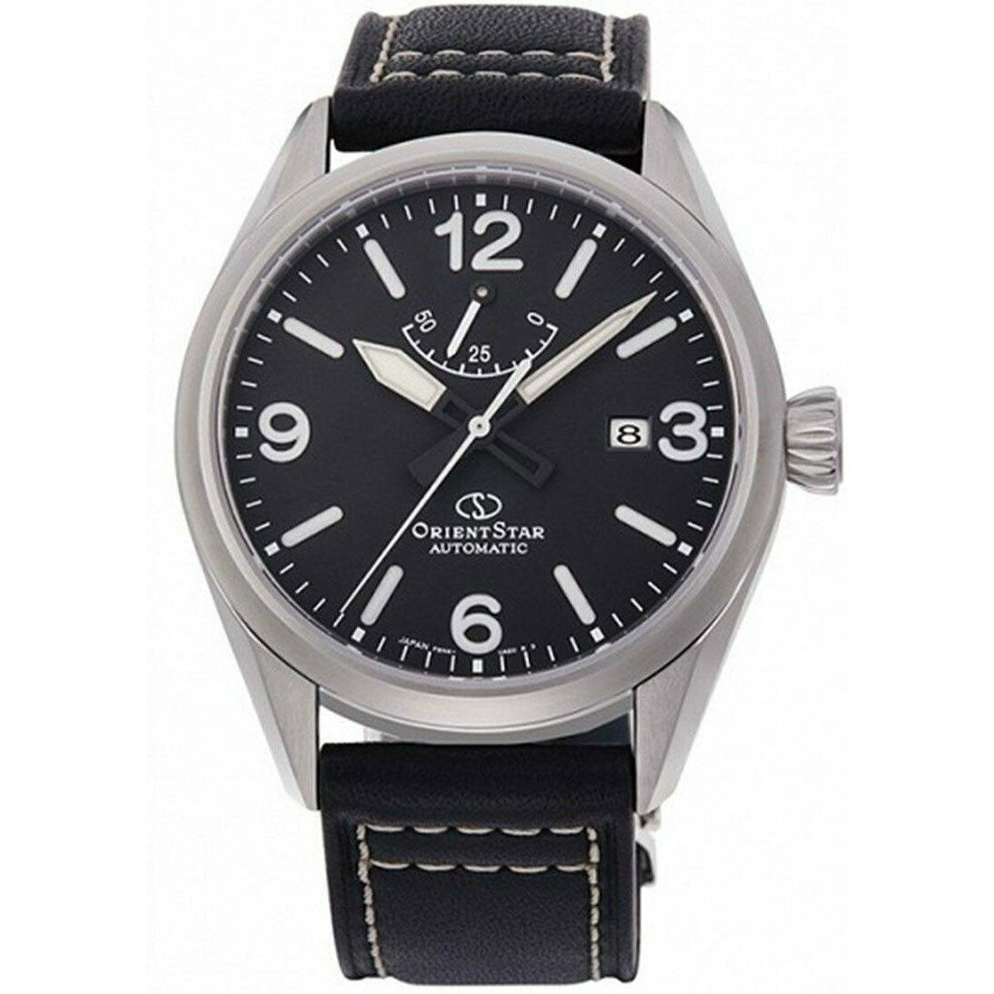 Orient Men's RE-AU0203B00B Orient Star Black Leather Watch