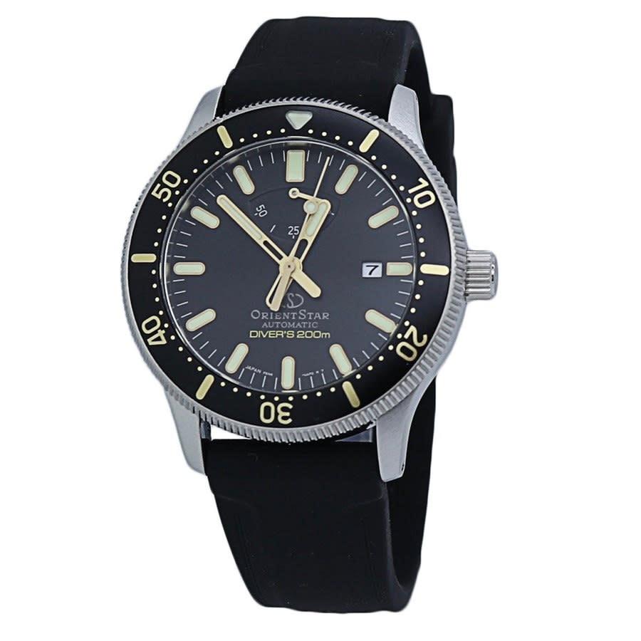 Orient Men's RE-AU0303B00B Orient Star Black Silicone Watch