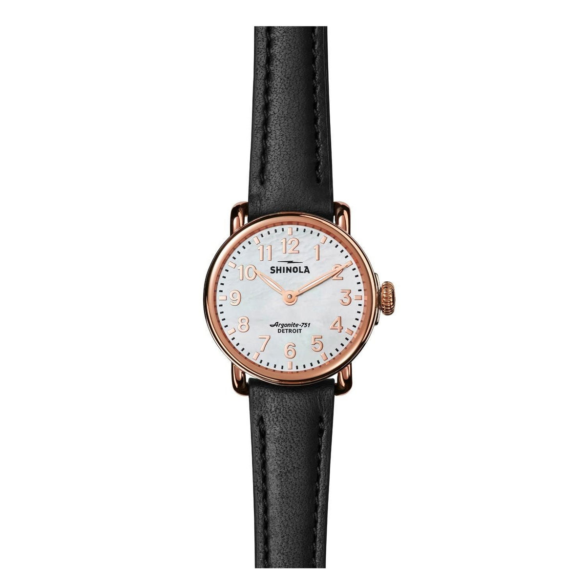 Shinola Women&#39;s S0120043929 The Runwell Black Leather Watch
