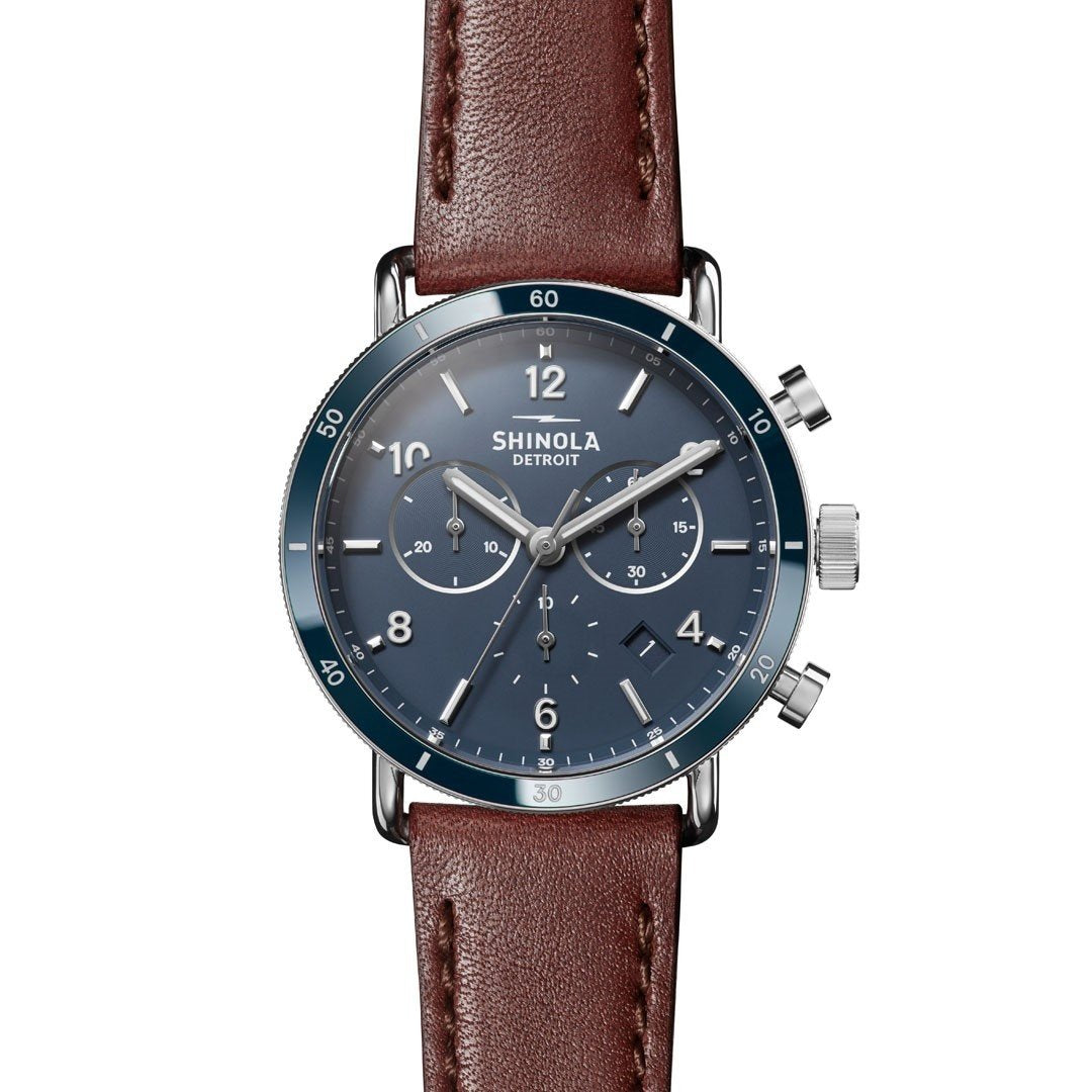Shinola Unisex S0120089887 The Canfield Chronograph Brown Leather Watch