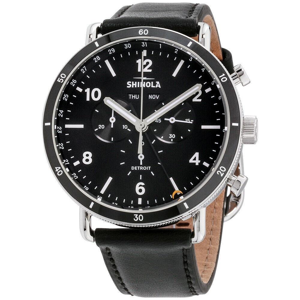 Shinola Men's S0120089889 The Canfield Chronograph Black Leather Watch