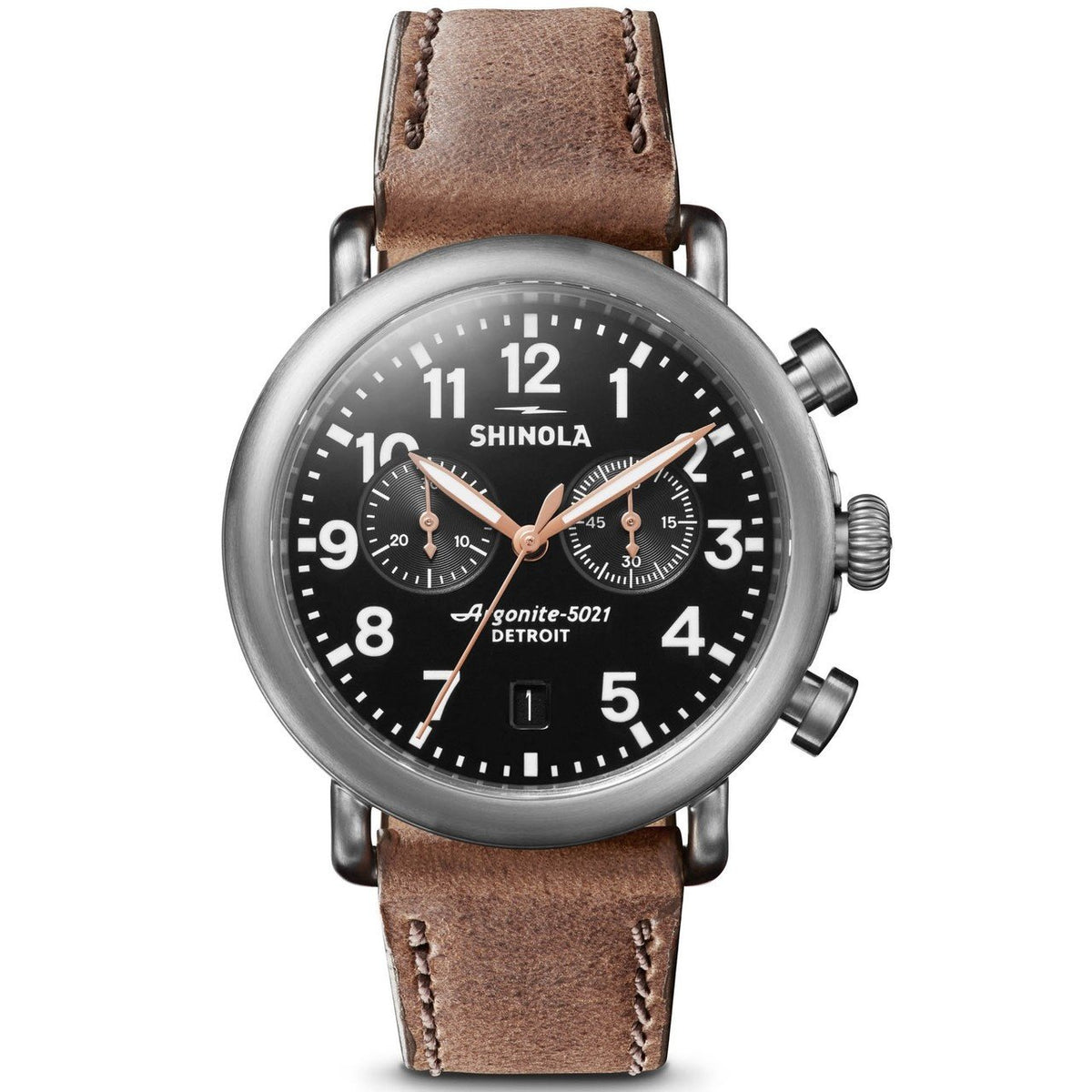 Shinola Men's S0120095232 The Runwell Chronograph Brown Leather Watch
