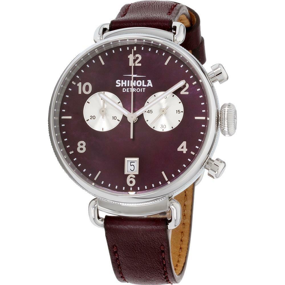 Shinola Women's S0120109245 The Canfield Chronograph Purple Leather Watch