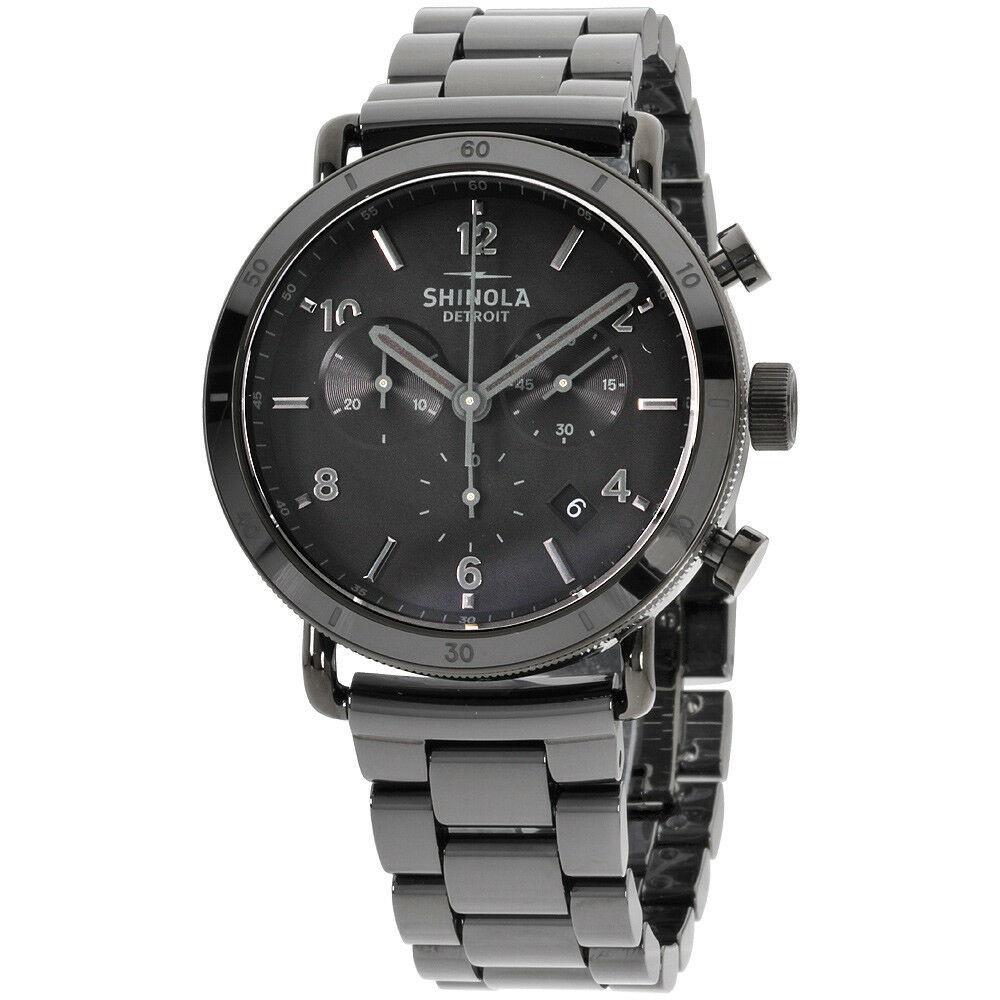 Shinola Men's S0120121832 The Canfield Chronograph Black Stainless Steel Watch