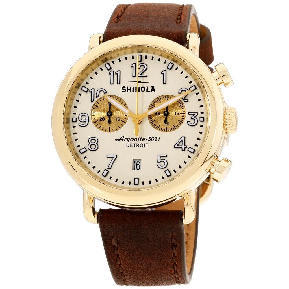 Shinola Men's S0120141502 The Runwell Chronograph Brown Leather Watch