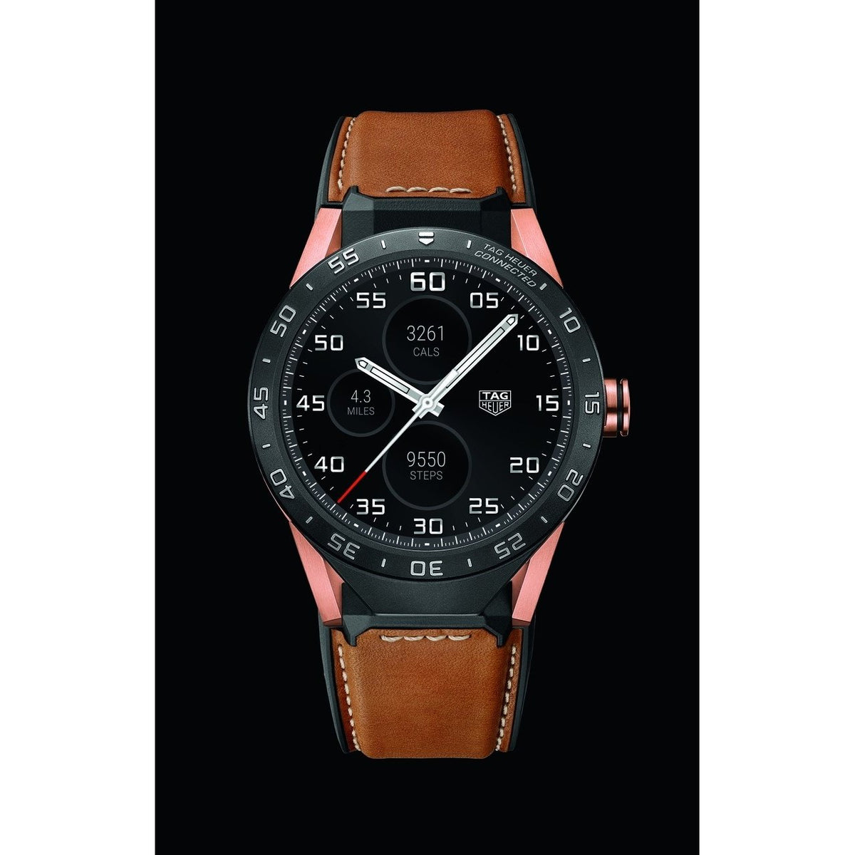 Tag Heuer Men&#39;s SAR8A50.FT6070 Connected Chronograph Brown Leather Watch