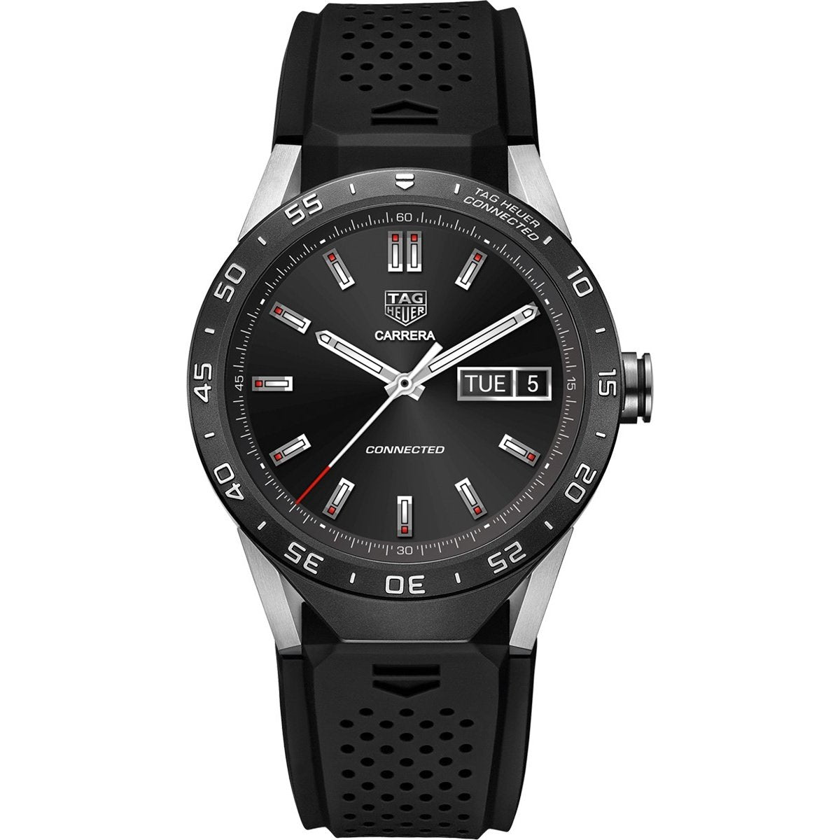 Tag Heuer Connected Black Leather Strap