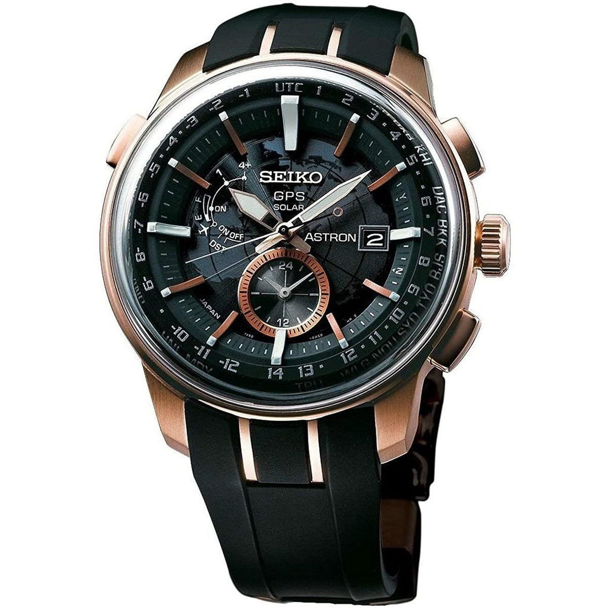 Seiko Men&#39;s SAS032J1 Astron Black Silicone Watch