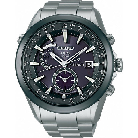 Seiko Men's SAST003 Astron GPS Solar World Time Titanium Watch