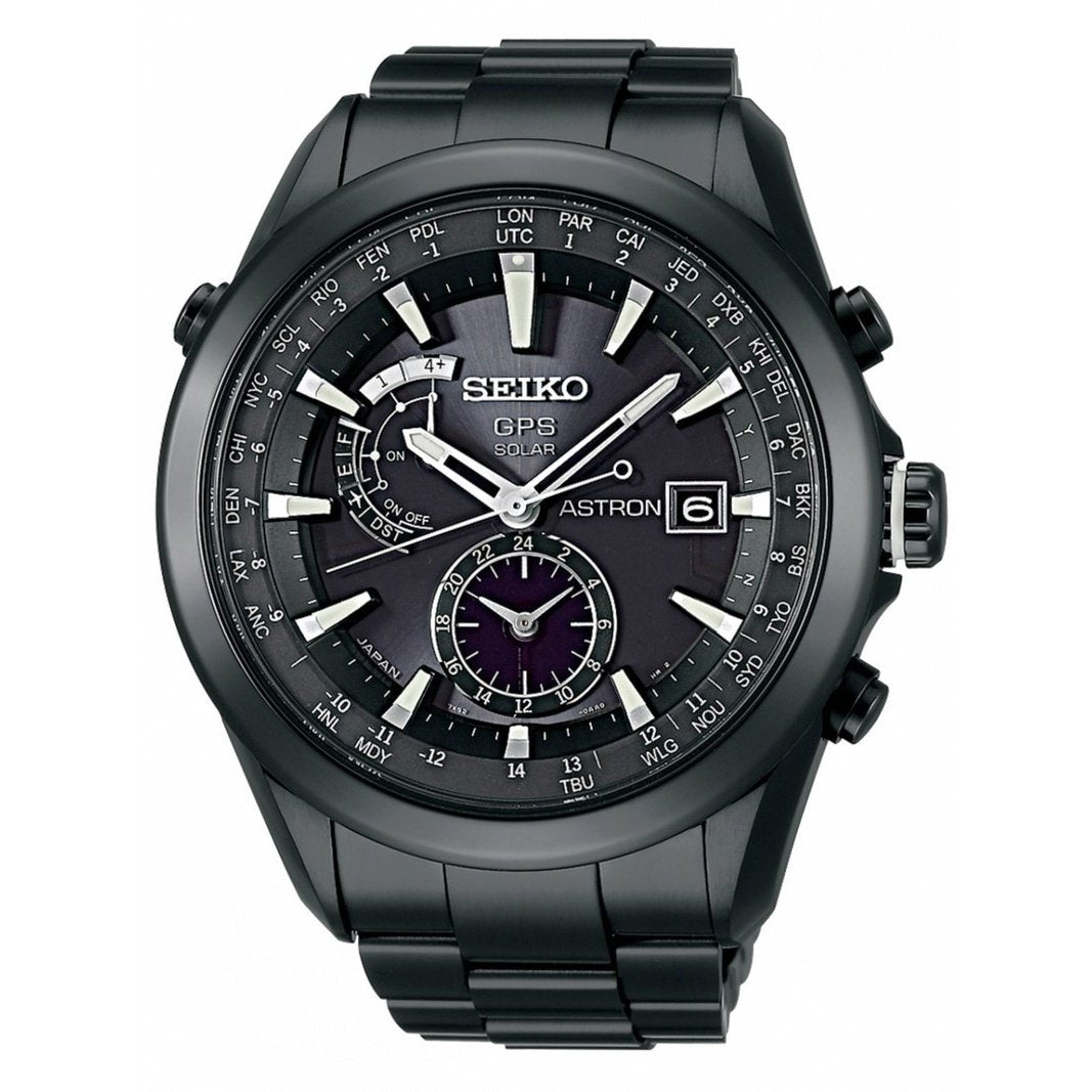 Inspektør køber foran Seiko Men's SAST007 Astron GPS Solar World Time Black Titanium Watch -  Bezali