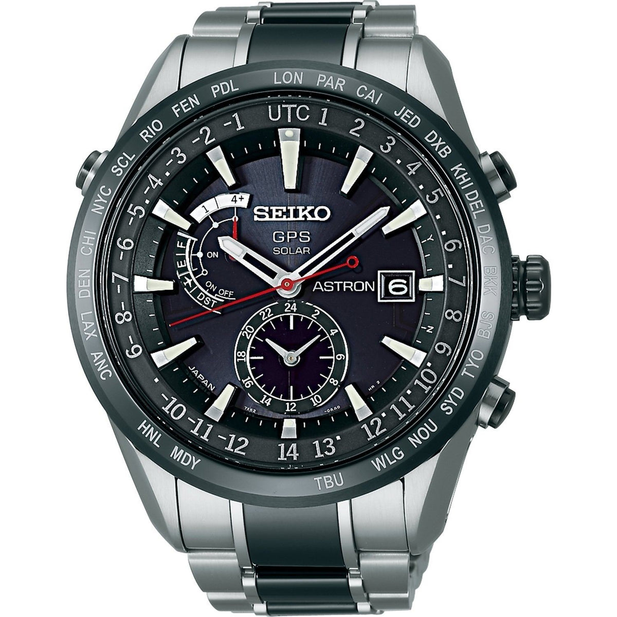 Seiko Men&#39;s SAST015 Astron GPS Solar World Time Two-Tone Stainless steel and Ceramic Watch