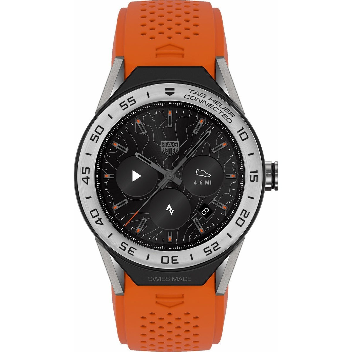 Tag Heuer Men&#39;s SBF8A8014.11FT6081 Connected Modular 45 Chronograph Orange Rubber Watch