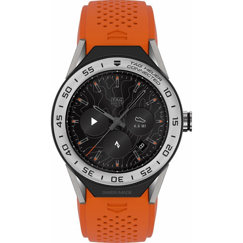Tag Heuer Men's SBF8A8014.11FT6081 Connected Modular 45 Chronograph Orange Rubber Watch