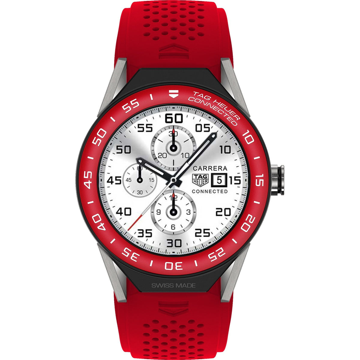 Tag Heuer Men's SBF8A8015.11FT6080 Connected Modular Red Rubber Watch