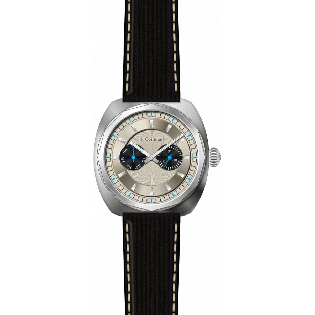 S. Coifman Men's SC0451 Black Leather Watch