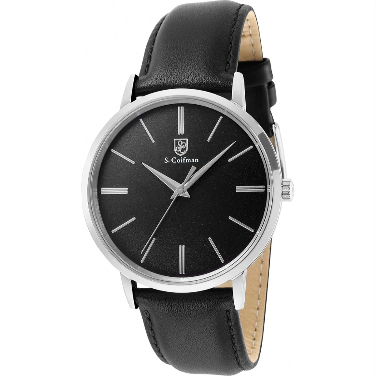 S. Coifman Men&#39;s SC0481 Black Leather Watch