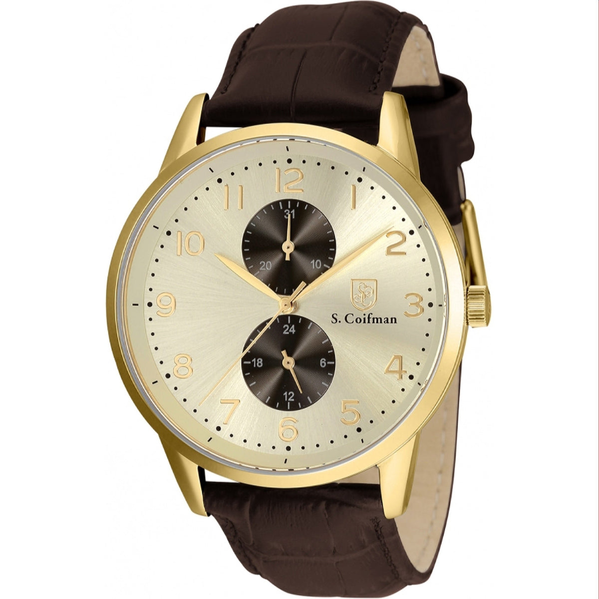 S. Coifman Men's SC0490 Black Leather Watch