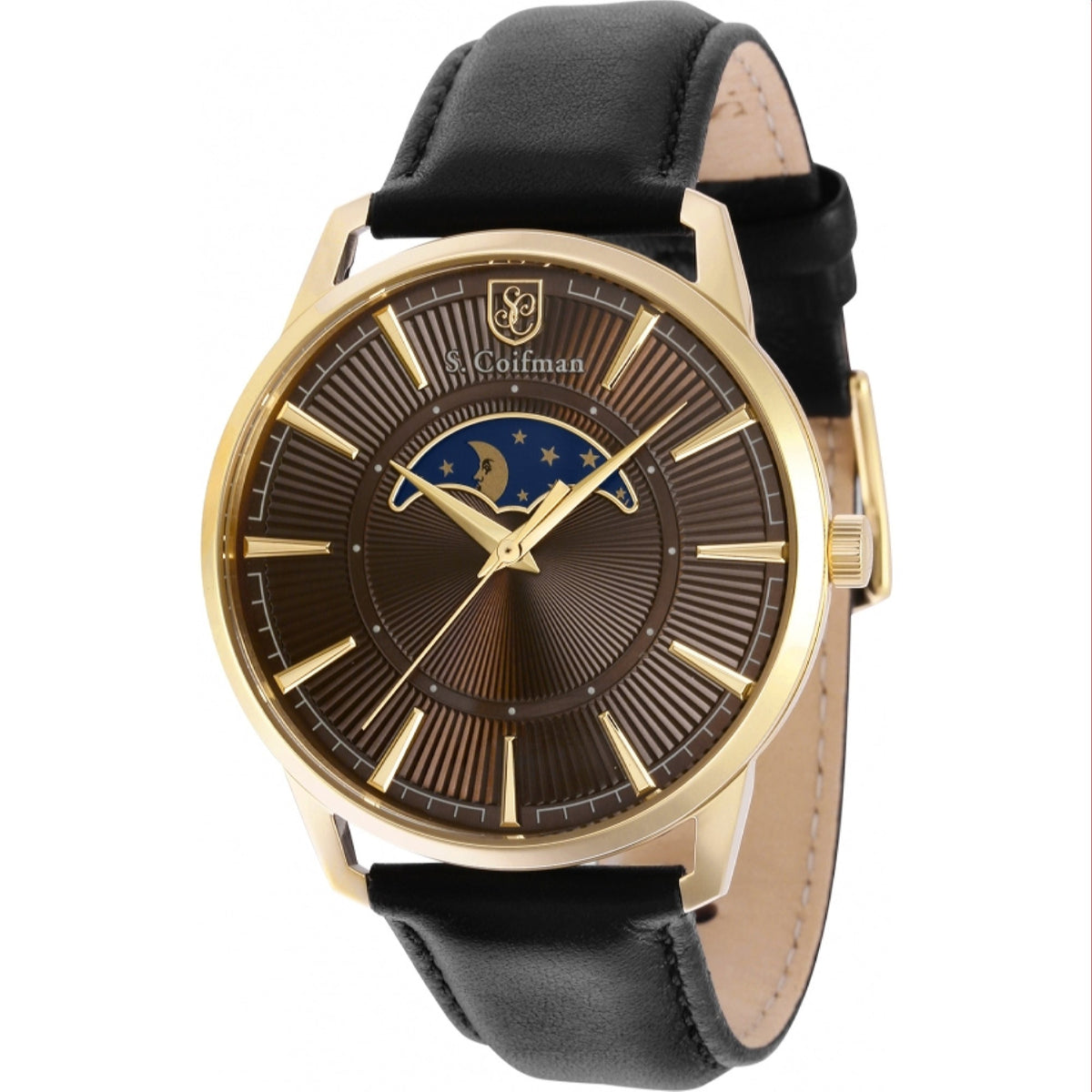 S. Coifman Men's SC0494 Black Leather Watch