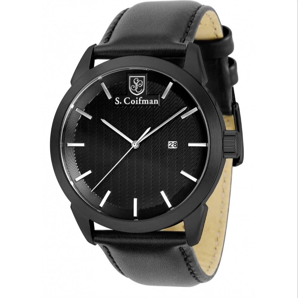 S. Coifman Men's SC0501 Black Leather Watch