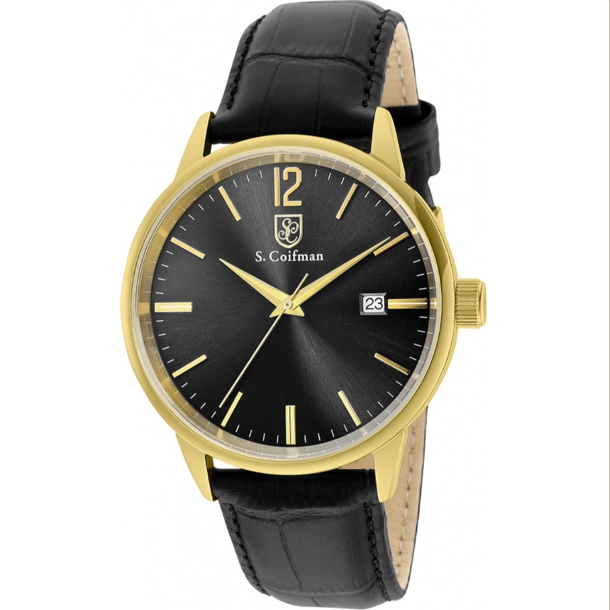 S. Coifman Men's SC0520 Black Leather Watch