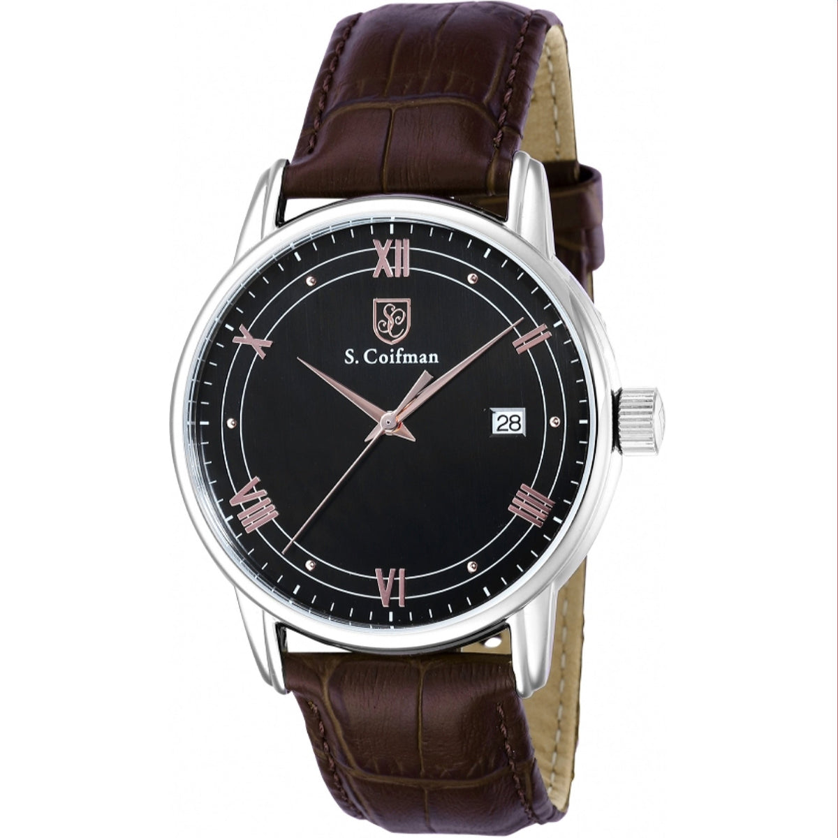 S. Coifman Men's SC0537 Black Leather Watch