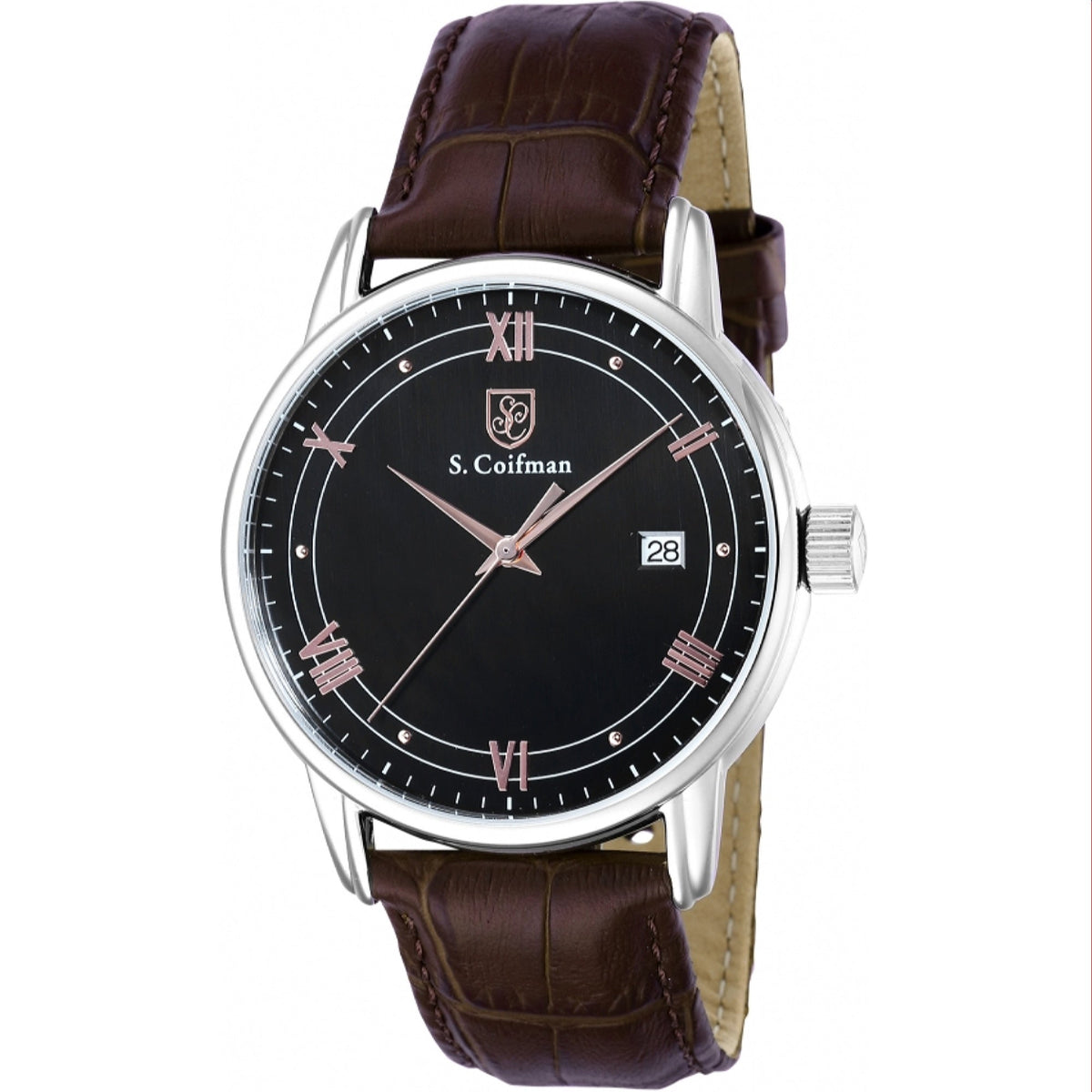 S. Coifman Men&#39;s SC0537 Black Leather Watch