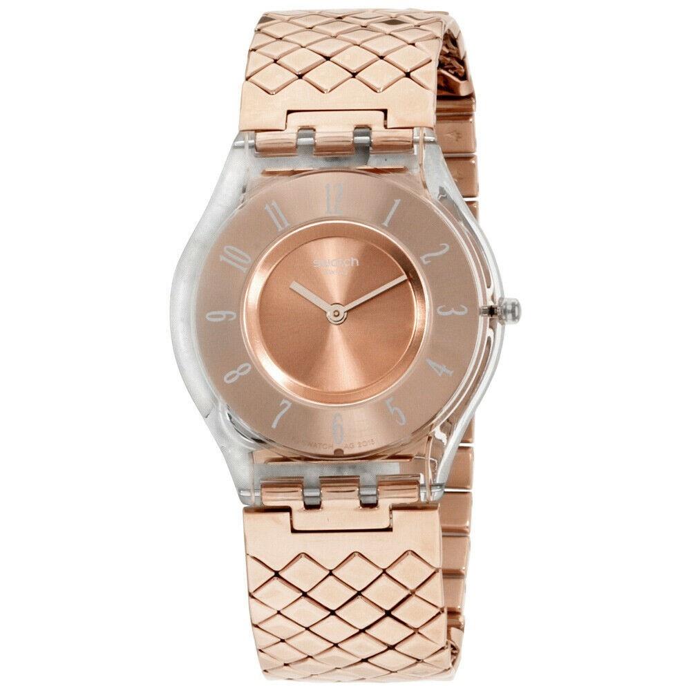 Swatch Women's SFE110GB Pink Cushion Pink Stainless Steel Watch