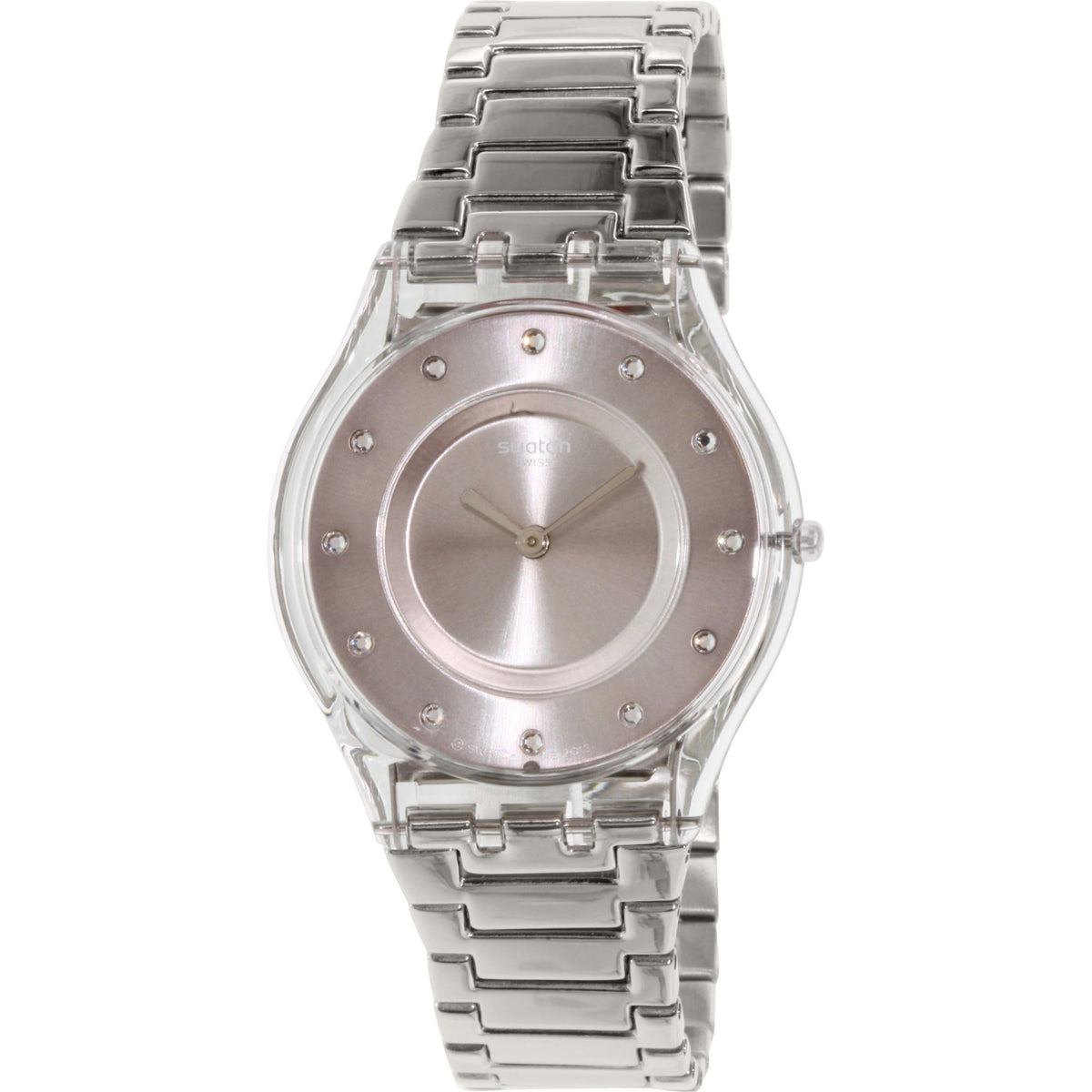 Swatch Women&#39;s SFK393G Skin Silver Drawer Stainless Steel Watch