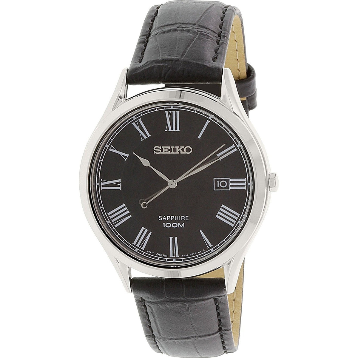 Seiko Men&#39;s SGEG99 Sapphire Black Leather Watch