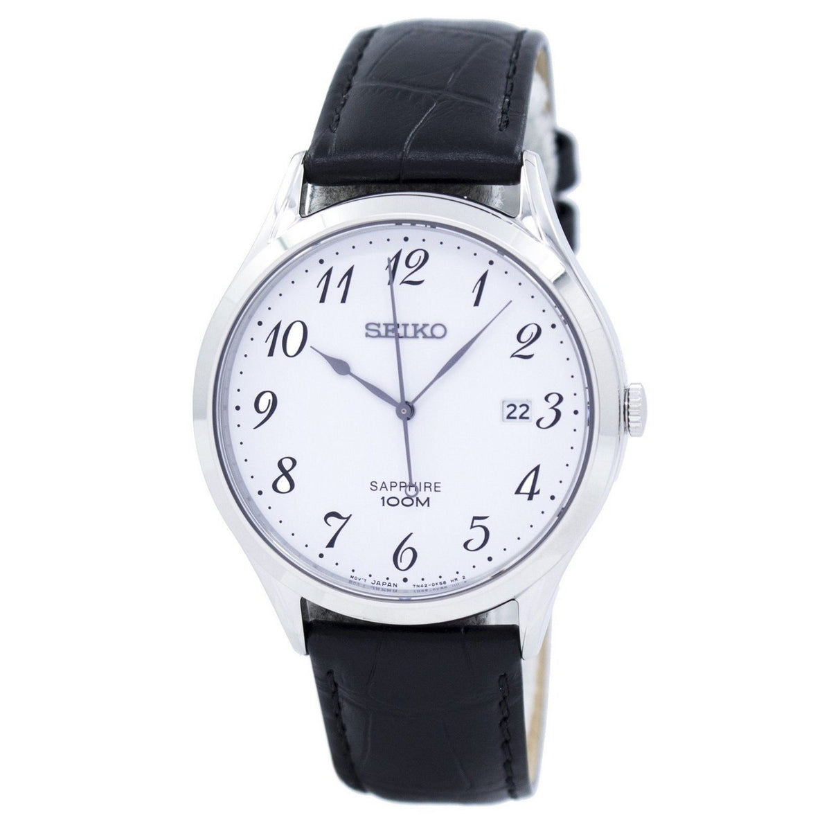 Seiko Men's SGEH75 Sapphire Black Leather Watch