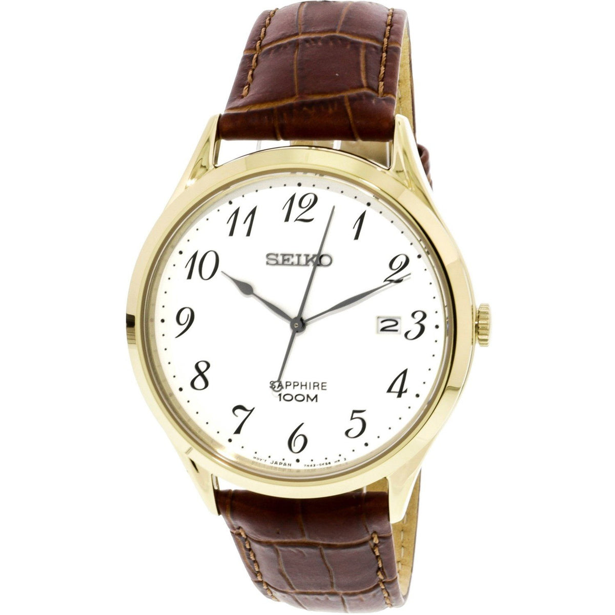 Seiko Men's SGEH78 Sapphire Brown Leather Watch
