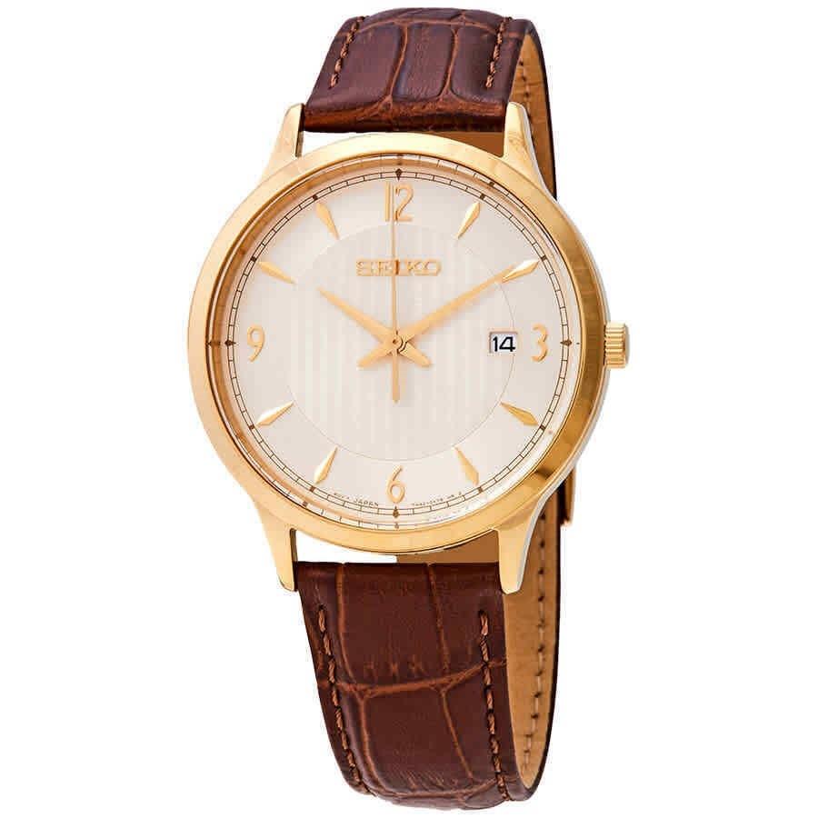 Seiko Men's SGEH86 Classic Brown Leather Watch
