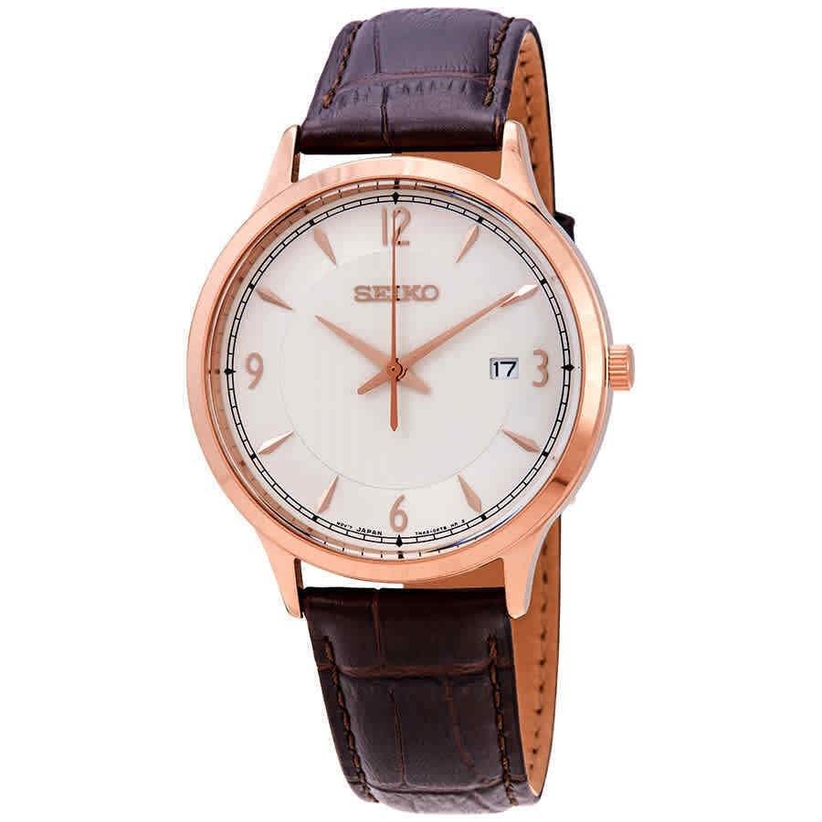 Seiko Men's SGEH88 Classic Brown Leather Watch