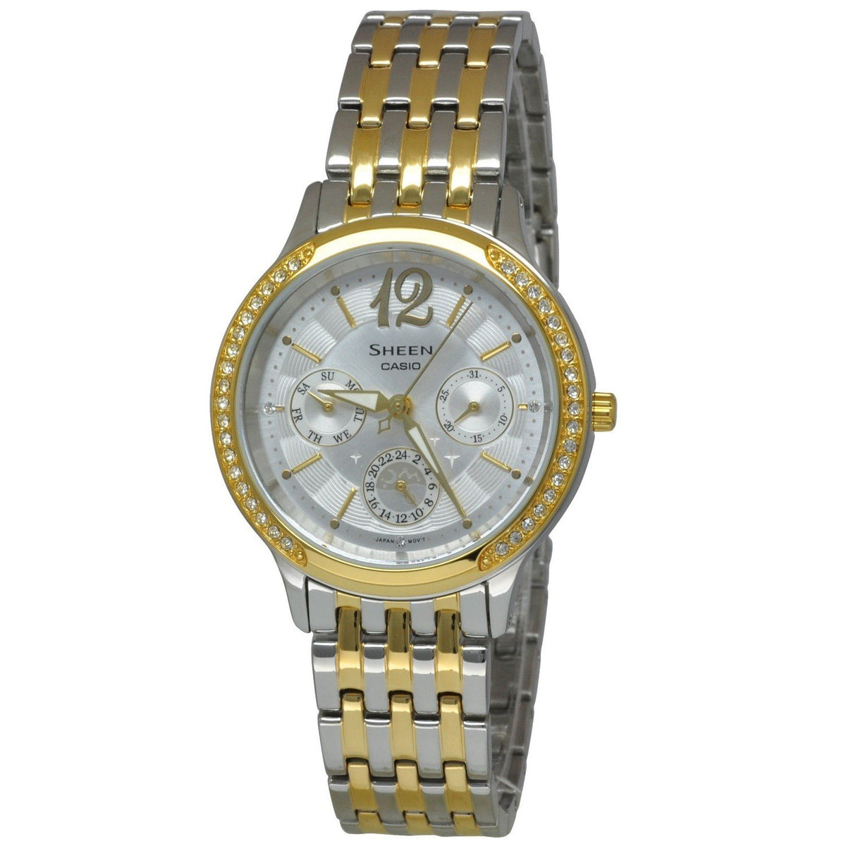 Casio Women's SHE3030SG-7A Sheen Crystal Two-Tone Stainless Steel Watch