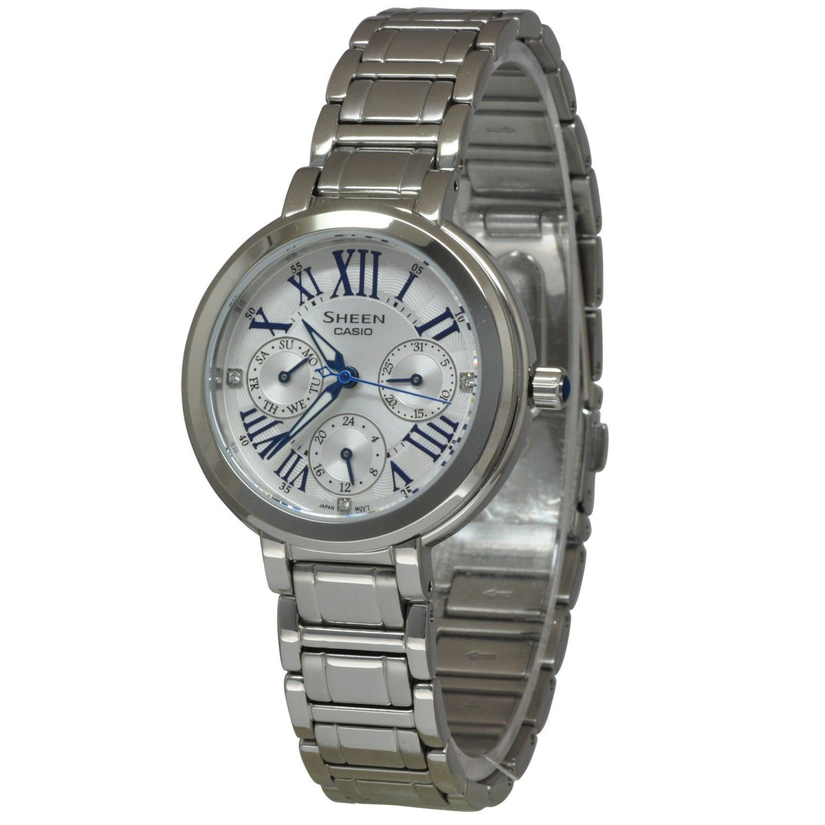 Casio Women's SHE3034D-7A Sheen Crystal Stainless Steel Watch