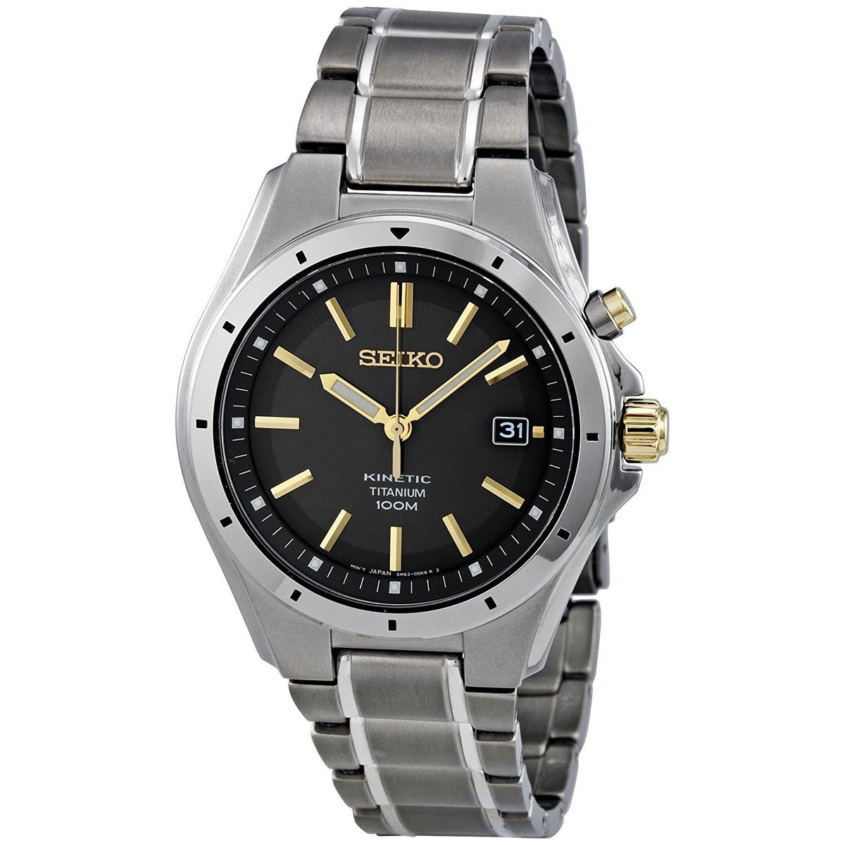 Seiko Men&#39;s SKA495 Kinetic Titanium Watch