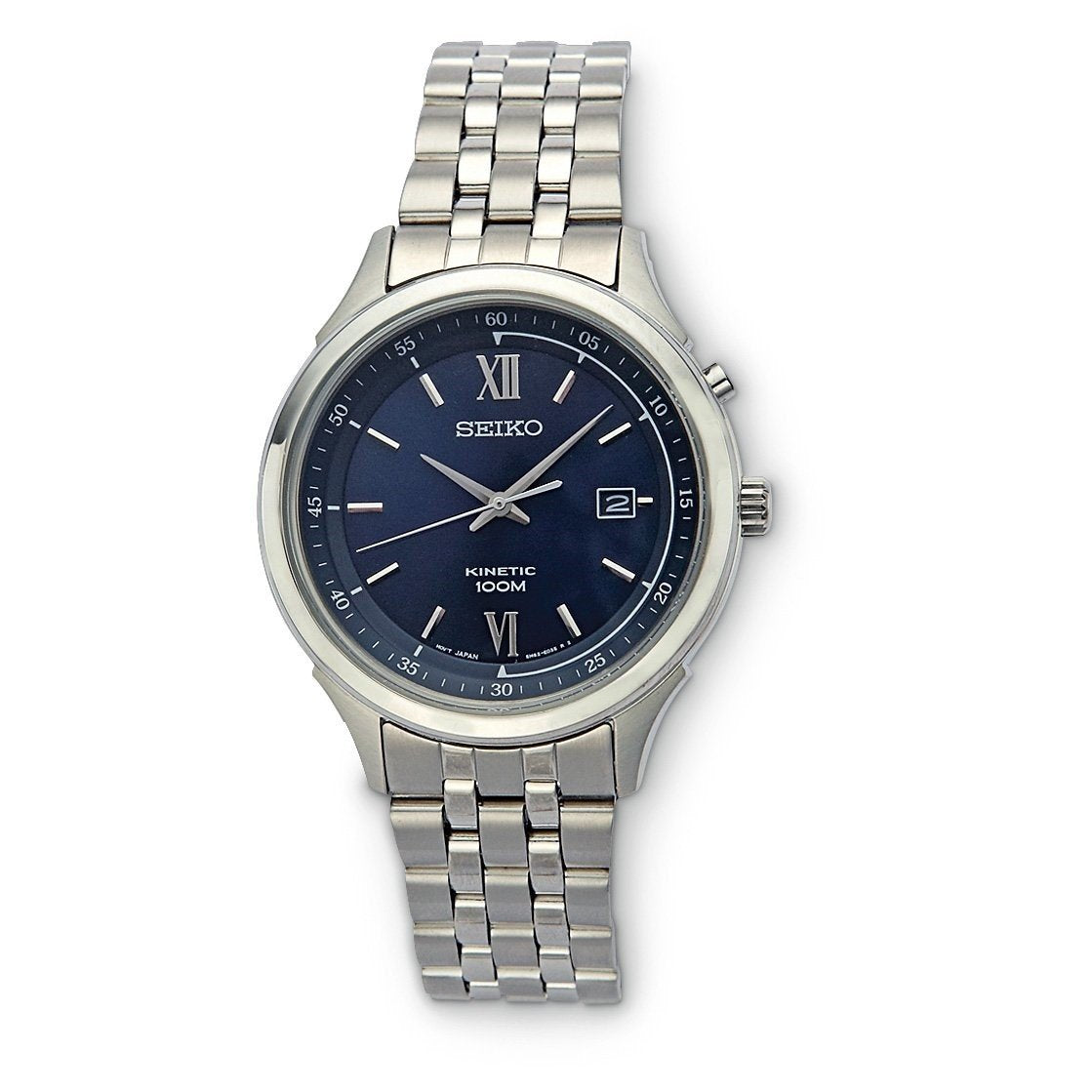 Seiko Men&#39;s SKA655 Kinetic Stainless Steel Watch