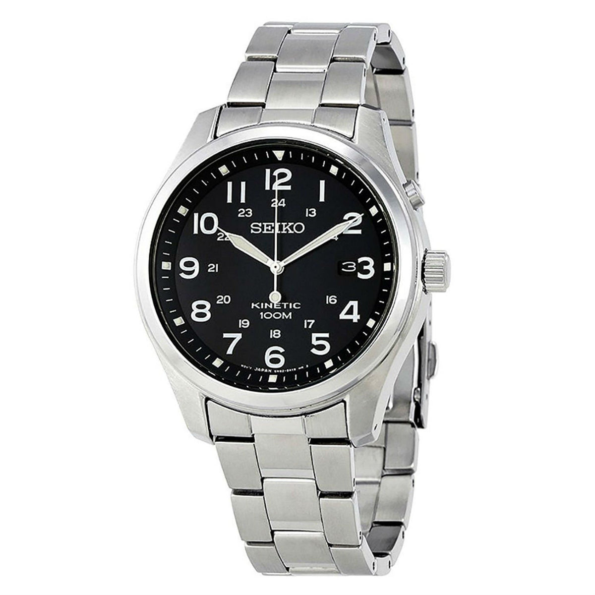 Seiko Men&#39;s SKA721 Kinetic Stainless Steel Watch