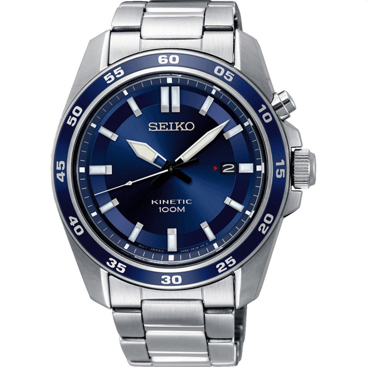 Seiko Men's SKA783 Kinetic Stainless Steel Watch