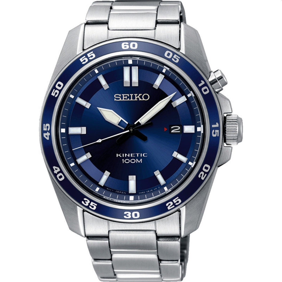 Seiko Men&#39;s SKA783 Kinetic Stainless Steel Watch