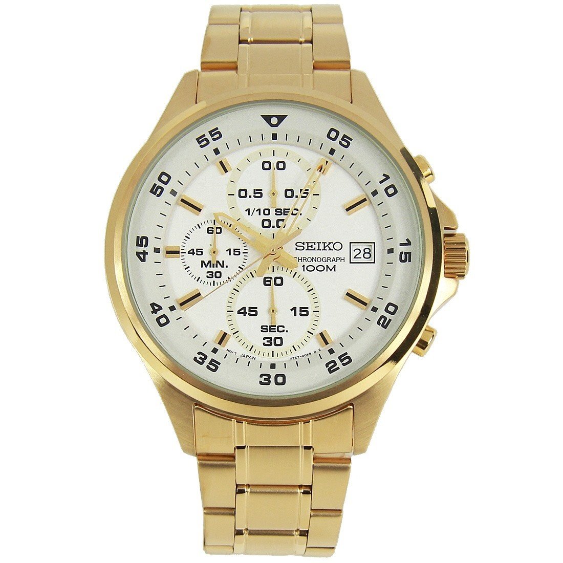 Seiko Men's SKS632 Classic Chronograph Gold-Tone Stainless Steel Watch