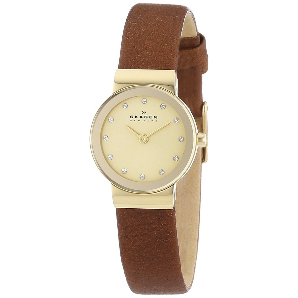 Skagen Women's SKW2175 Freja Crystal Brown Leather Watch