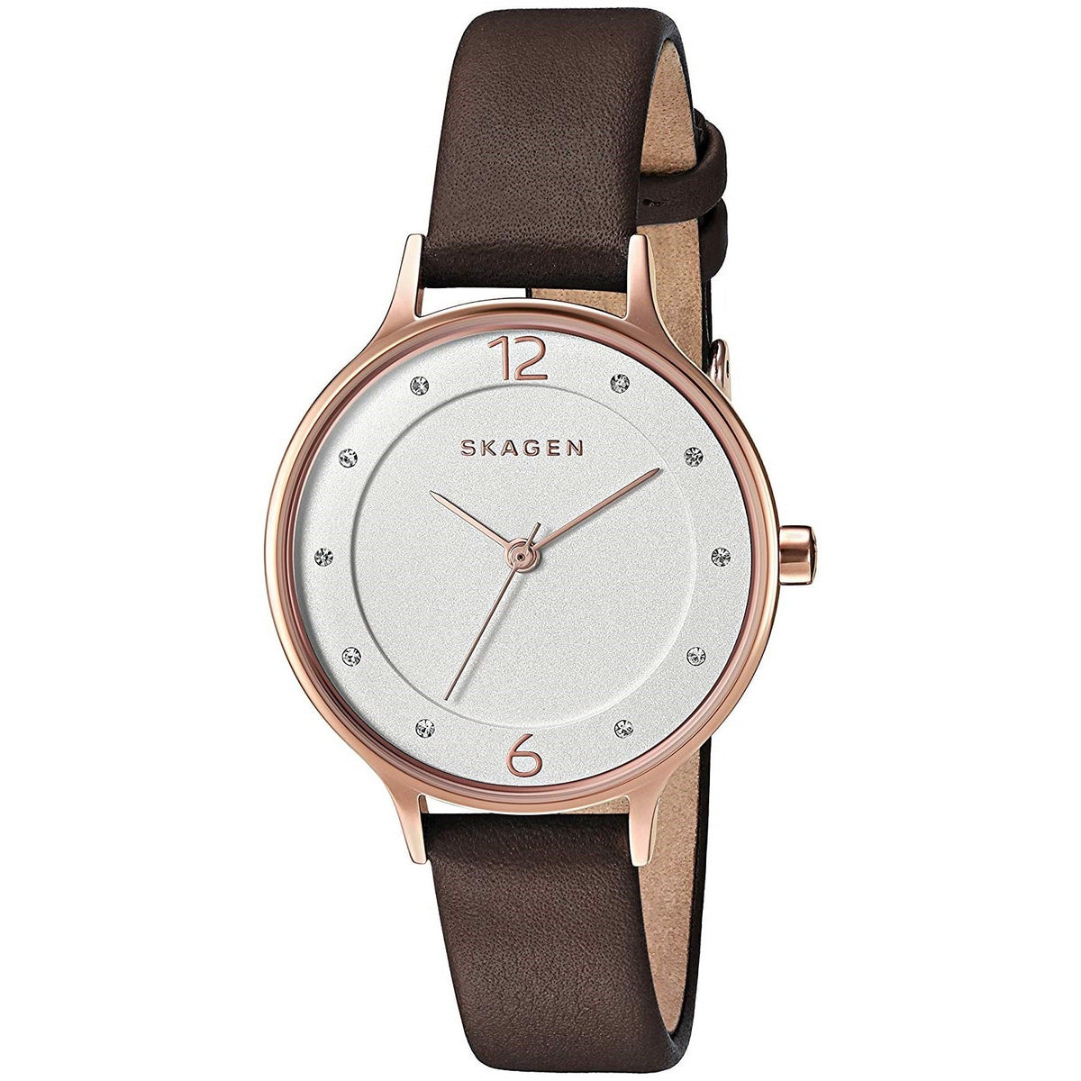Skagen Women's SKW2472 Anita Crystal Brown Leather Watch