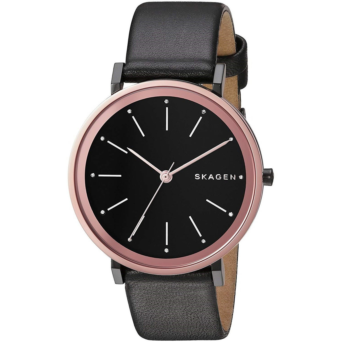 Skagen Women's SKW2490 Hald Crystal Black Leather Watch